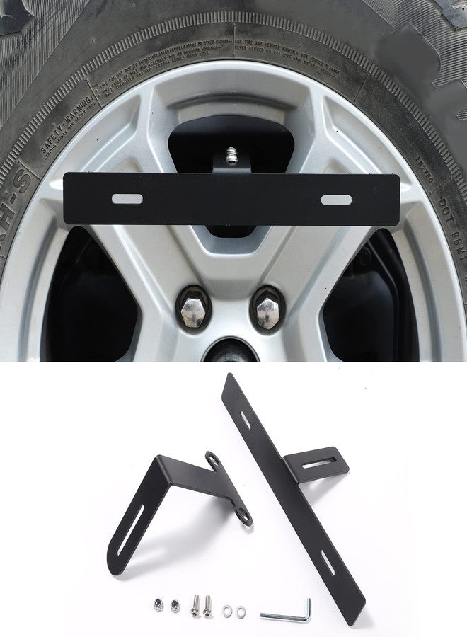 Hoolcar Spare Tire License Plate Relocation Bracket Holder for 2007-2021 Jeep Wrangler JK JKU JL JLU, Black - Image 1